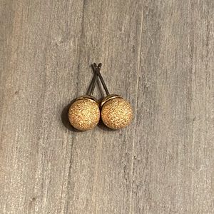 Gold shimmer ball earrings